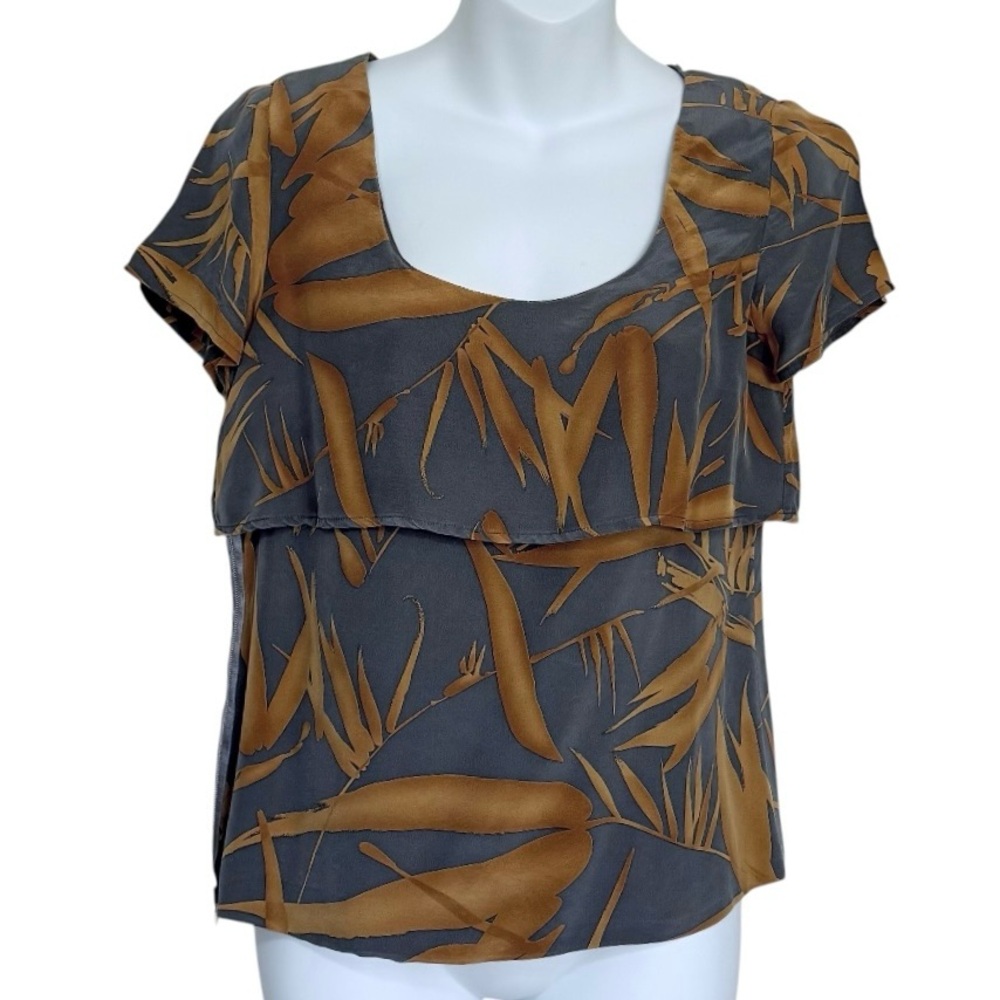 Rory Beca Printed Silk Top Size Small
